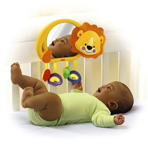 Uśmiechnięty Lew z lusterkiem