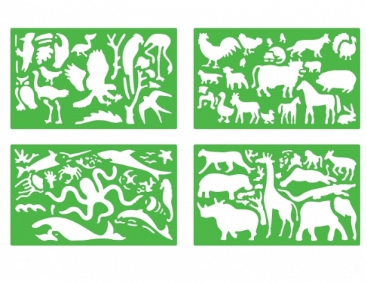 Szablony z kredkami - zwierzęta