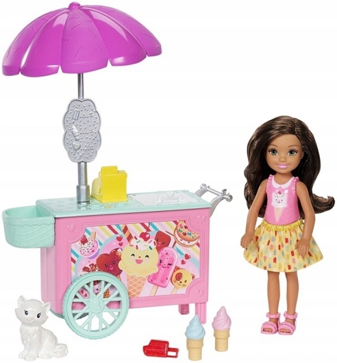 Barbie. Chelsea - wózek z lodami