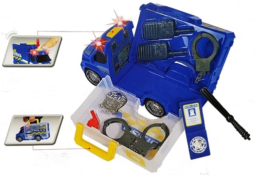 Policja z zestawem akcesoriów