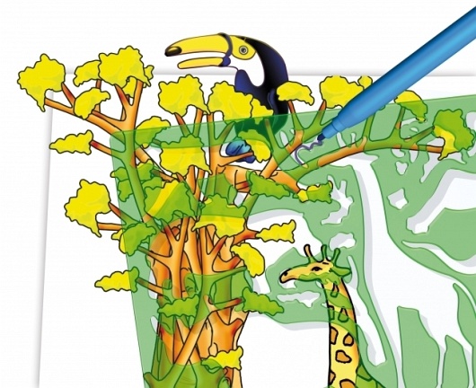 Szablony z kredkami - zwierzęta