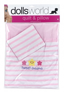 Kołderka i poduszka dla lalki