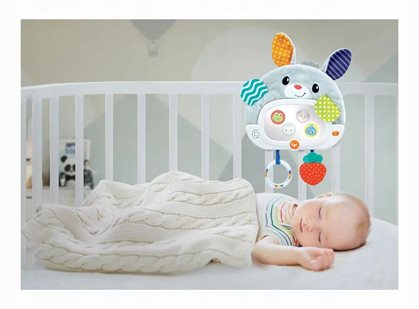 Króliczek z lusterkiem na ramę łóżeczka